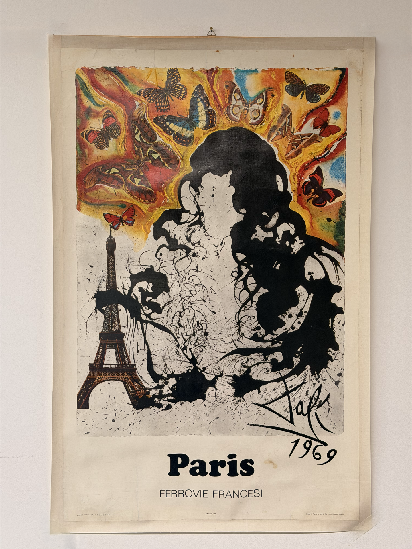 Manifesto pubblicitario originale - Paris 1969 Dali