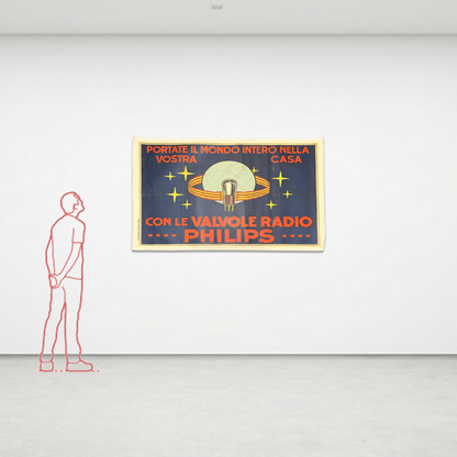 Manifesto pubblicitario originale - Philips Valvole Radio