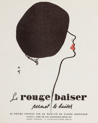 Manifesto originale pubblicitario - Rouge Baiser