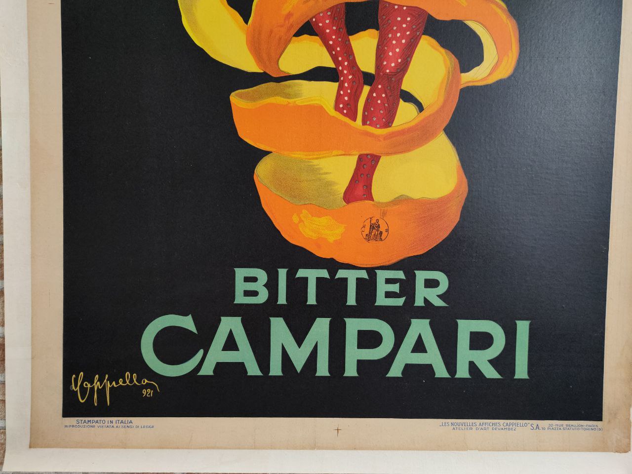 Manifesto originale pubblicitario - Bitter Campari Spiritello