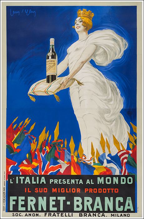 Manifesto originale pubblicitario - Fernet Branca 1922