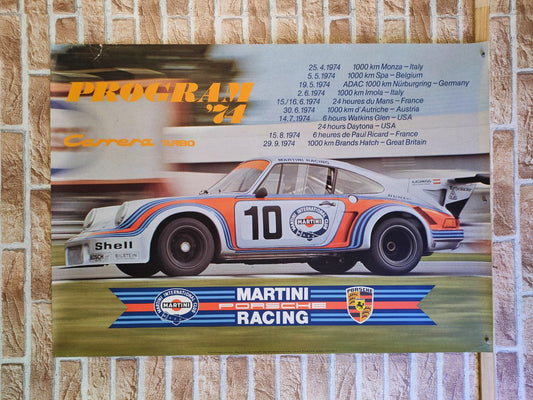Manifesto originale pubblicitario - Martini Racing - Porsche 911 Carrera Turbo