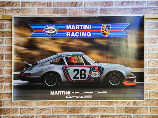 Manifesto originale pubblicitario - Martini Racing - Porsche 911 Carrera RSR