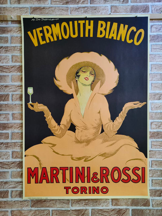 Manifesto originale pubblicitario - Martini Vermouth Bianco Torino