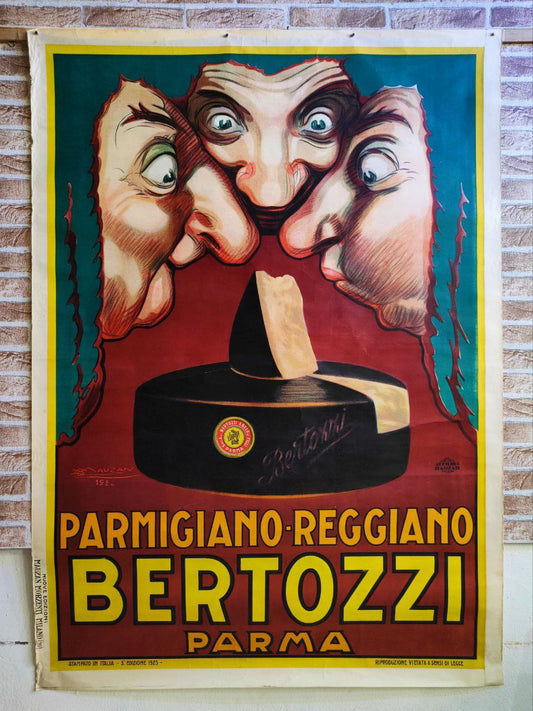 Manifesto originale pubblicitario - Bertozzi Parmigiano Reggiano - Parma