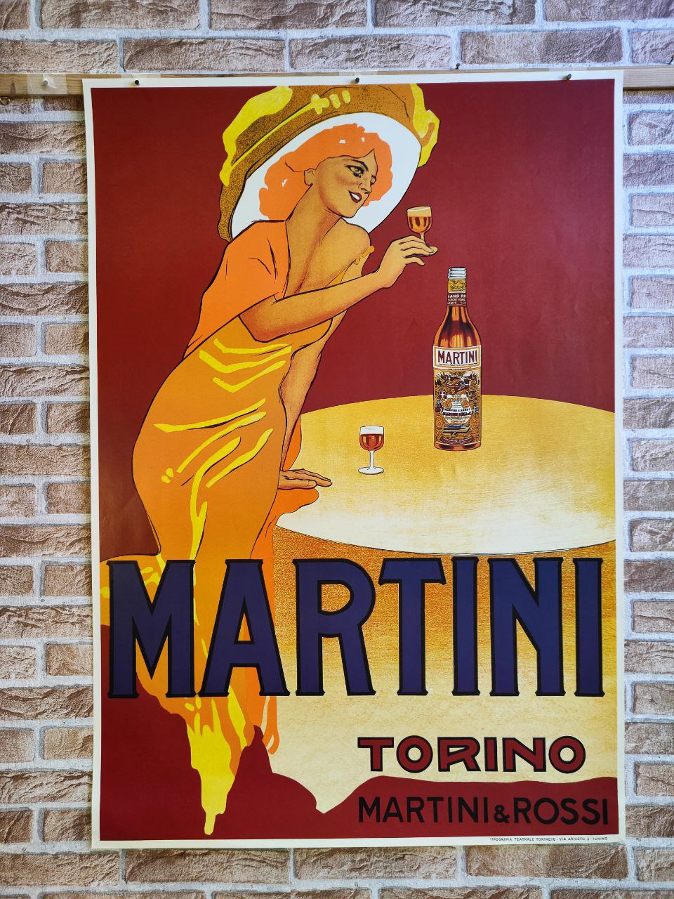 Manifesto originale pubblicitario - Martini e Rossi, Vermouth Torino