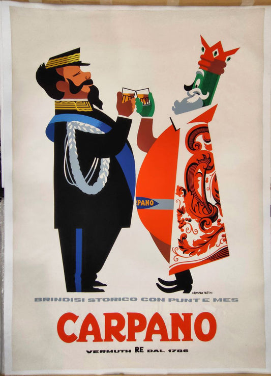 Manifesto originale pubblicitario - Carpano Vittorio Emanuele