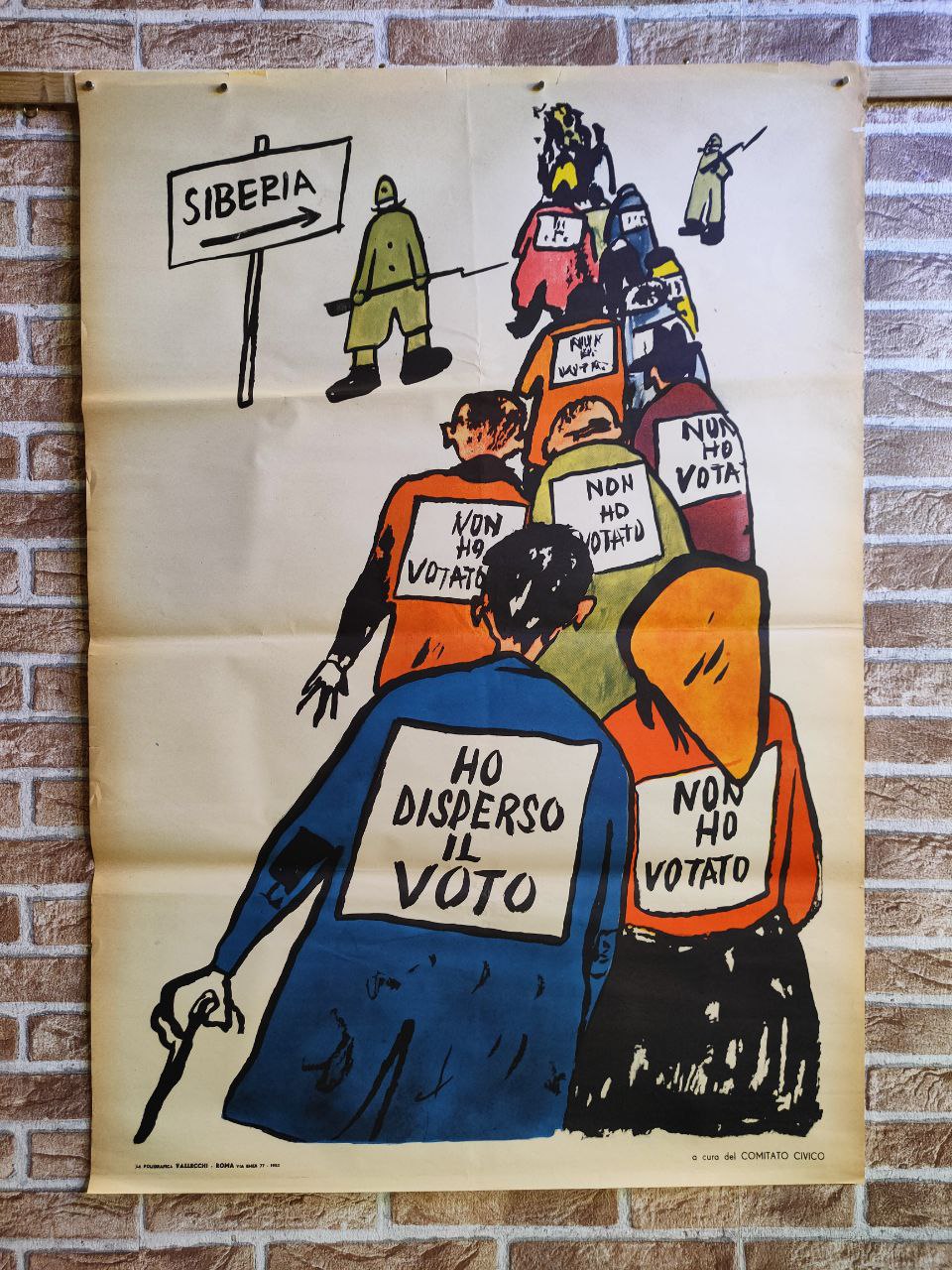 Manifesto originale pubblicitario - Non ho votato, Siberia, Comitato Civico