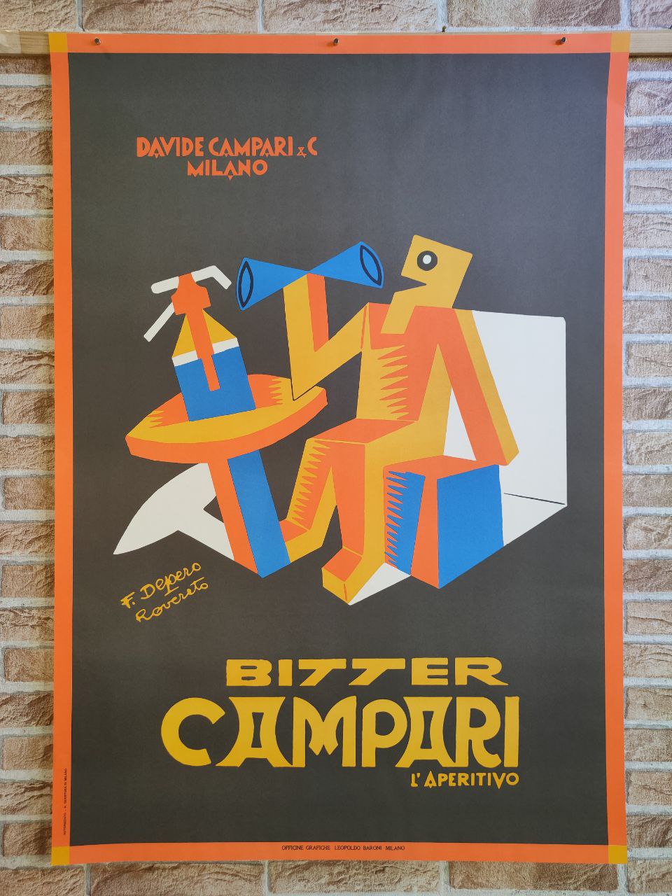 Manifesto decorativo pubblicitario - Bitter Campari Depero