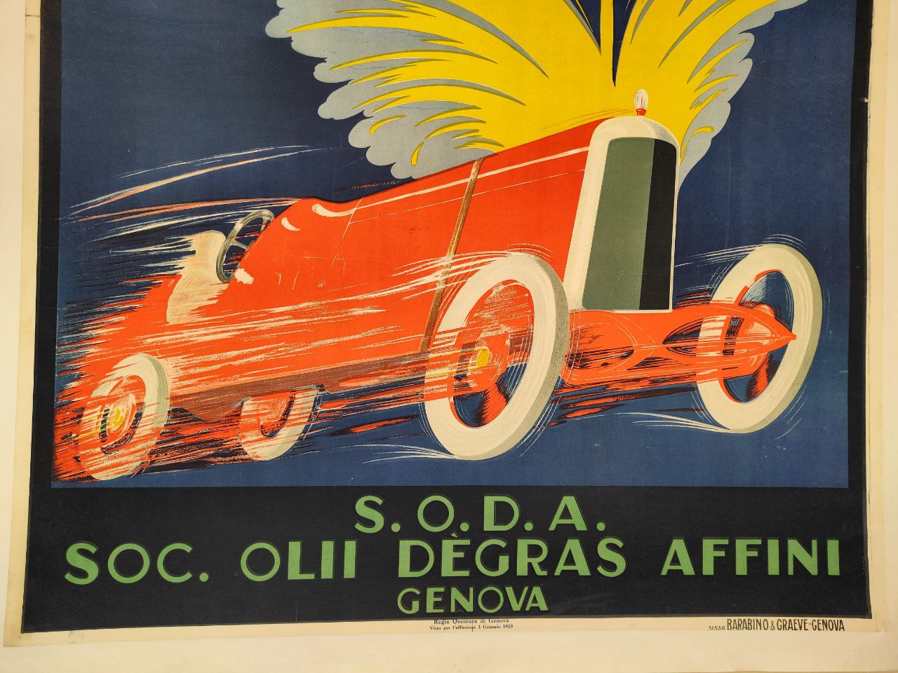 Manifesto originale pubblicitario - Fulgoroleo - Oli e Grassi Genova