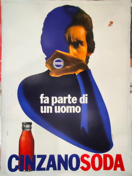 Manifesto originale pubblicitario - Cinzano Soda