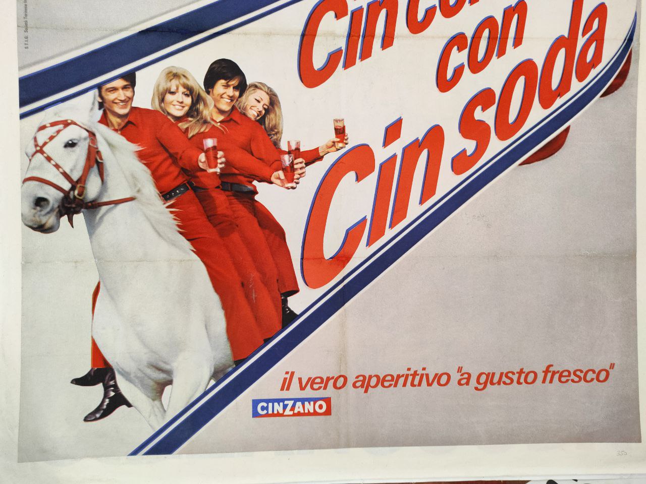 Manifesto originale pubblicitario - Cinzano Cin soda