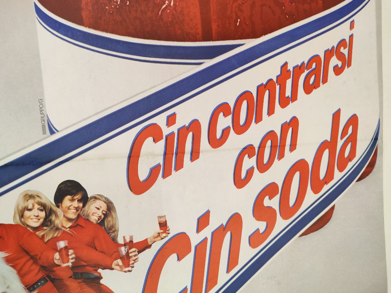 Manifesto originale pubblicitario - Cinzano Cin soda
