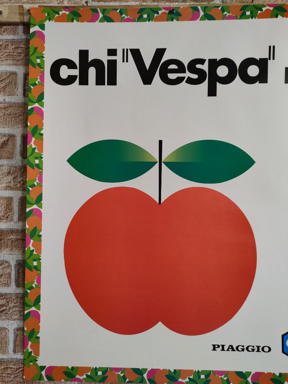 Manifesto originale pubblicitario - Chi Vespa mangia le mele - Piaggio