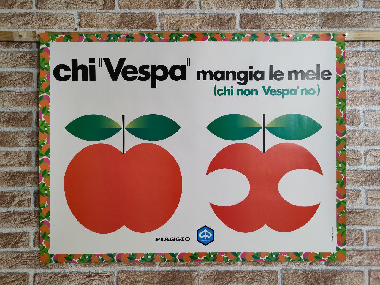 Manifesto originale pubblicitario - Chi Vespa mangia le mele - Piaggio