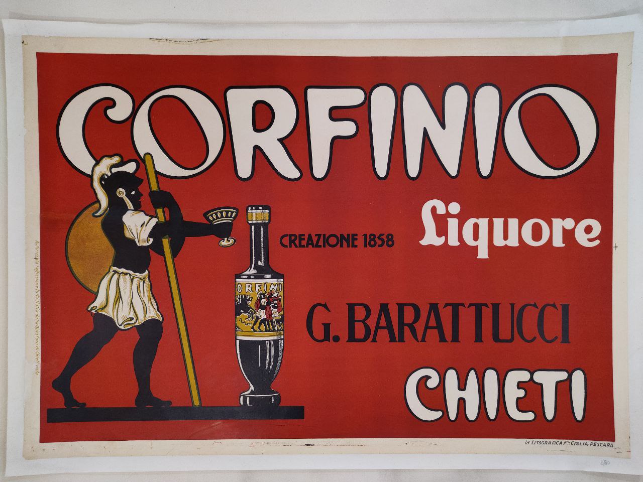 Manifesto originale pubblicitario - Corfinio liquore - Chieti