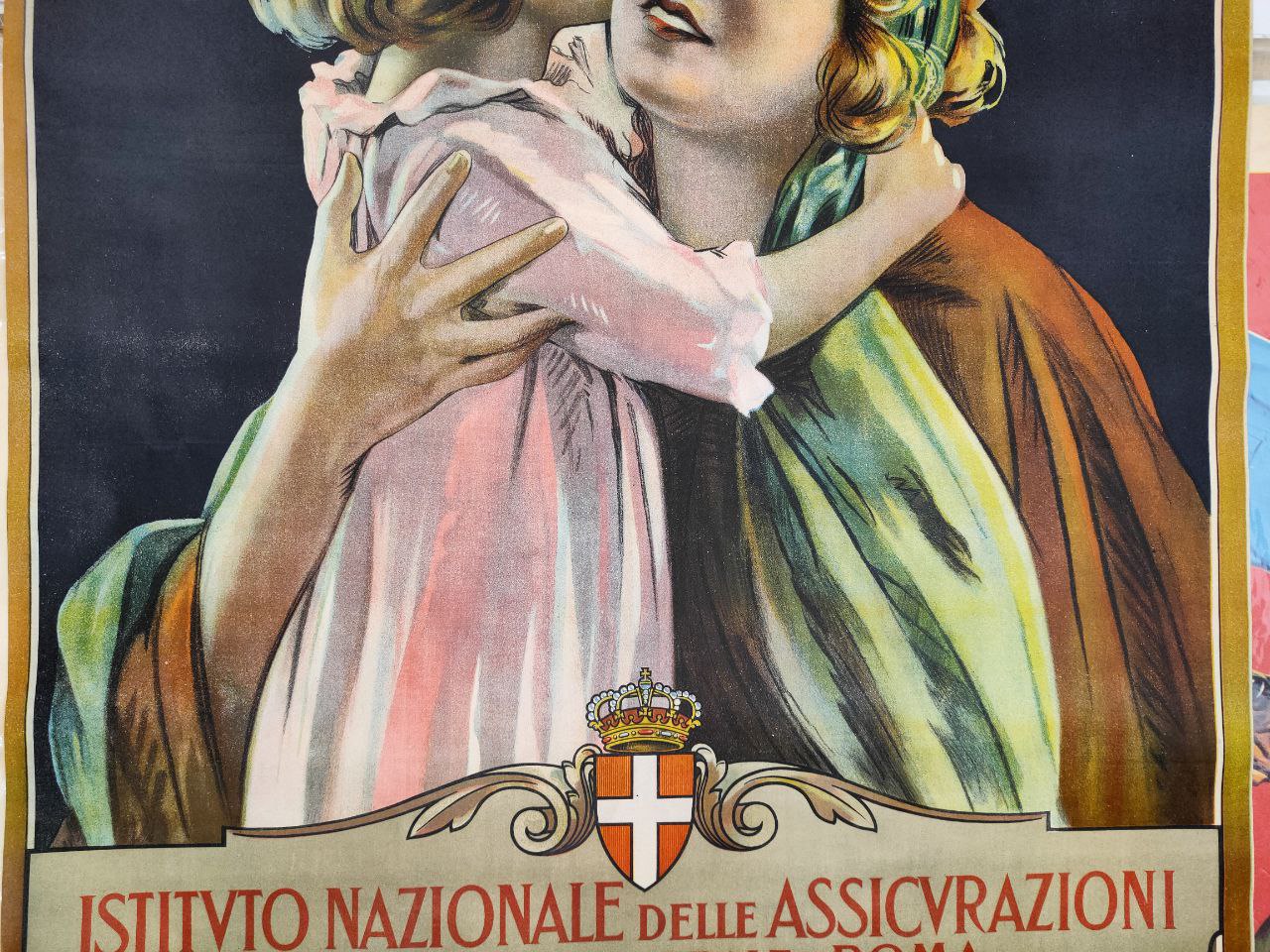 Manifesto originale pubblicitario - Istituto Nazionale delle Assicurazioni