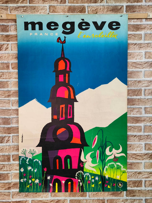 Manifesto originale pubblicitario - Megève
