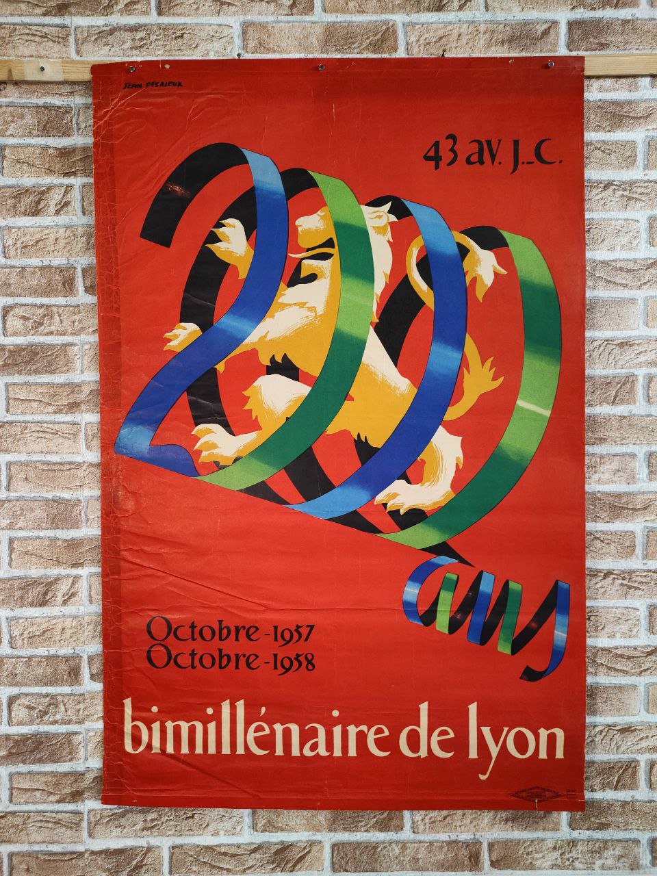 Manifesto originale pubblicitario - Bimillénaire de Lyon - Lione