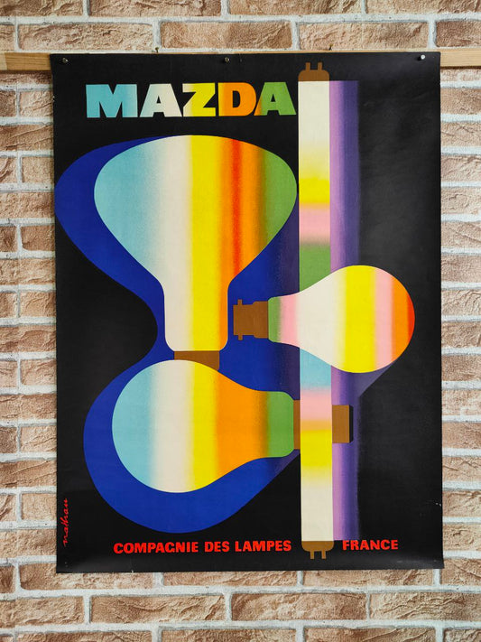 Manifesto originale pubblicitario - Mazda - Compagnie des lampes - France
