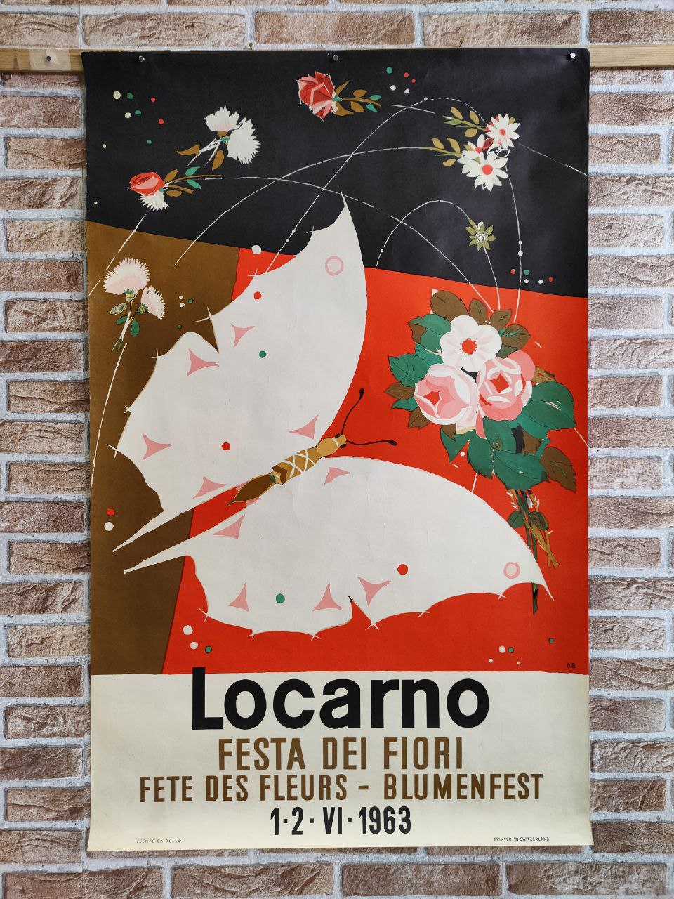 Manifesto originale pubblicitario - Locarno - Festa dei Fiori