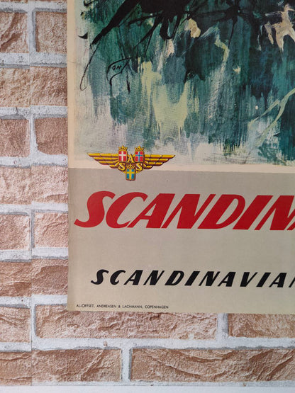 Manifesto originale pubblicitario - SAS - Scandinavia