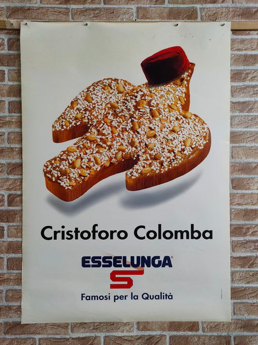 Manifesto originale pubblicitario - Esselunga, Cristoforo Colomba