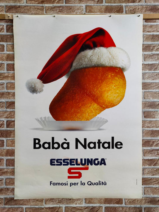Manifesto originale pubblicitario - Esselunga, Babà Natale