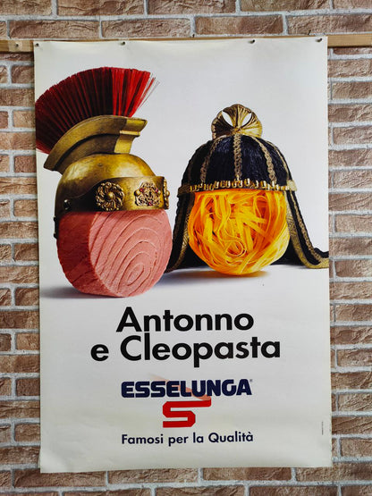 Manifesto originale pubblicitario - Esselunga, Antonno e Cleopasta