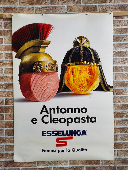 Manifesto originale pubblicitario - Esselunga, Antonno e Cleopasta