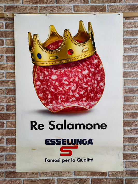 Manifesto originale pubblicitario - Esselunga, Re Salamone