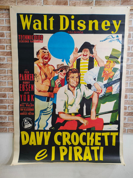 Manifesto originale di cinema - Davy Crockett e i pirati