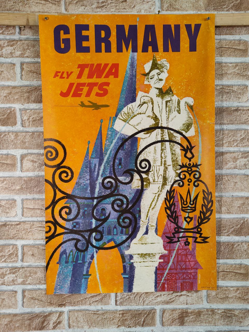 Manifesto originale pubblicitario - TWA Germany