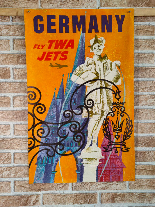 Manifesto originale pubblicitario - TWA Germany