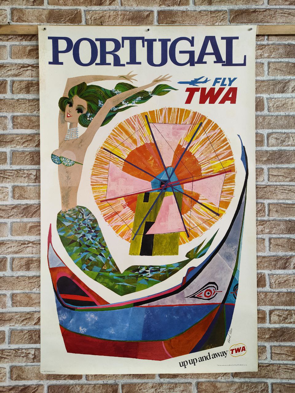 Manifesto originale pubblicitario - TWA Portugal