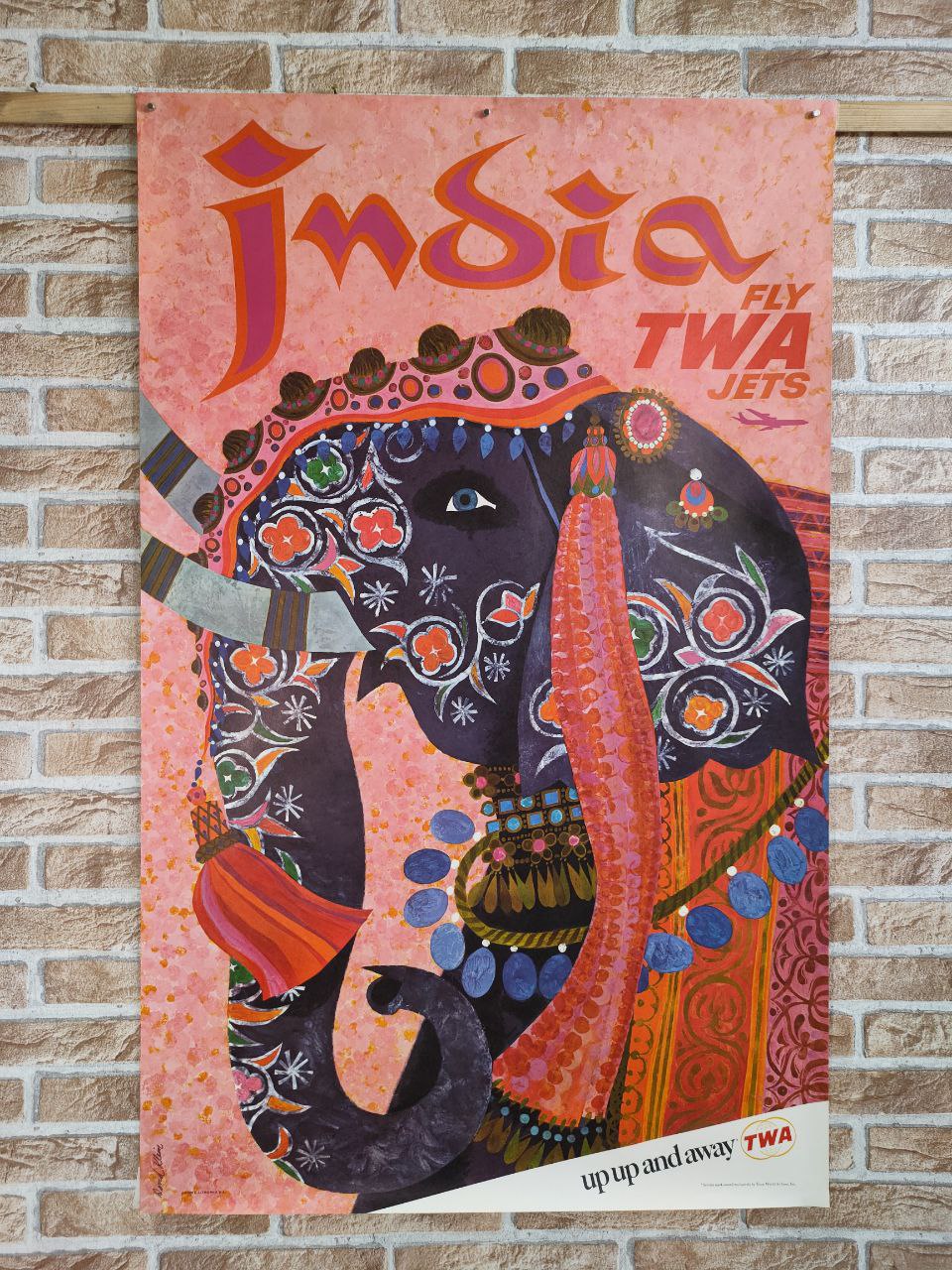 Manifesto originale pubblicitario - TWA India
