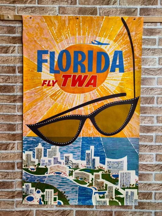Manifesto originale pubblicitario - TWA Florida