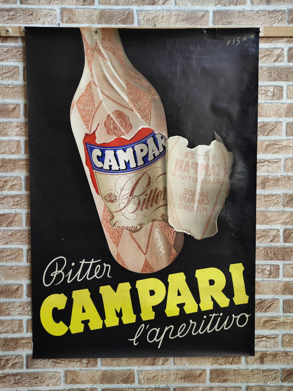 Manifesto originale pubblicitario - Bitter Campari - Fisanotti