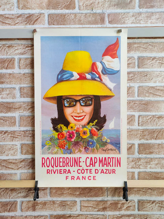 Manifesto originale pubblicitario - Roquebrune - Cap Martin, Costa Azzurra