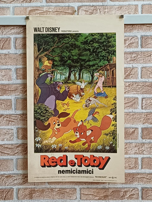 Locandina originale di cinema - Walt Disney - "Red e Toby nemiciamici"