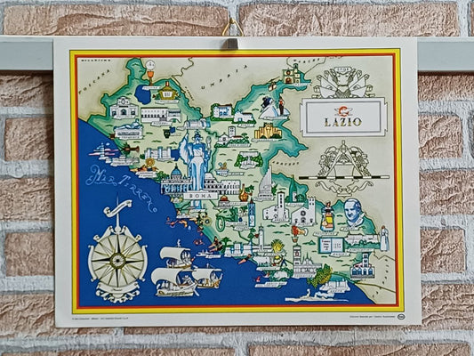 Locandina pubblicitaria Esso - regioni d'Italia