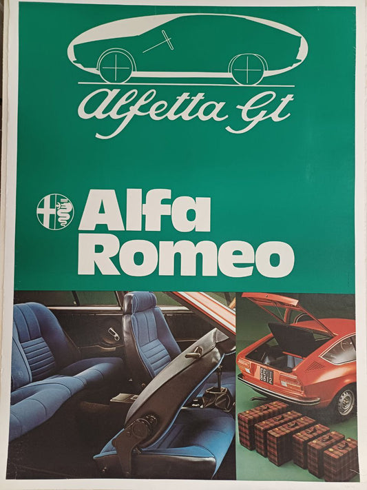 Manifesto originale pubblicitario - "Alfa Romeo" - Alfetta GTV