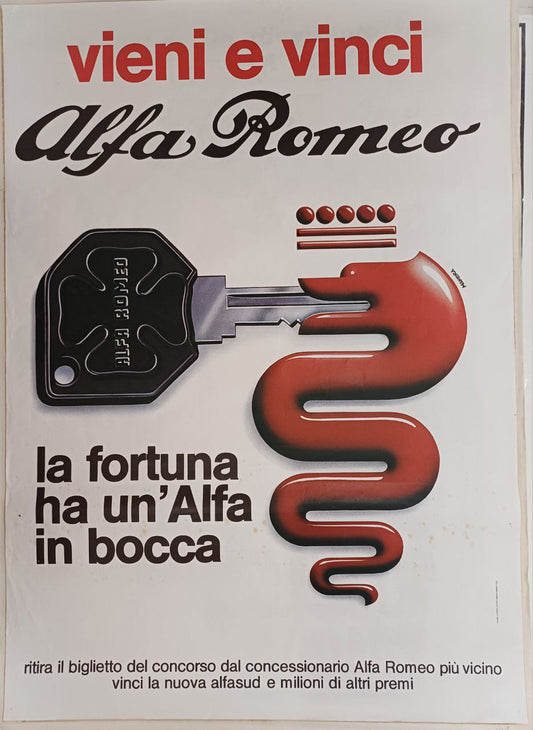 Manifesto originale pubblicitario - "Alfa Romeo"