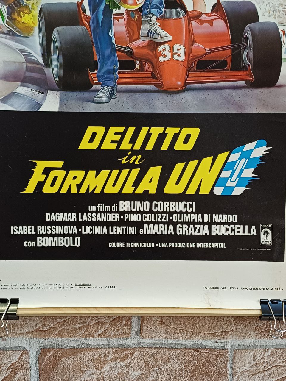 Locandina originale di cinema - "Delitto in Formula Uno"