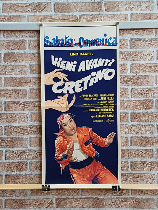 Locandina originale di cinema - "Vieni avanti cretino"