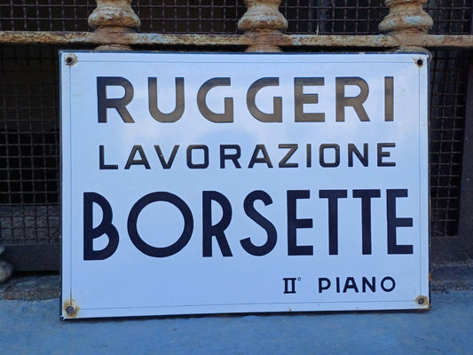 Insegna smaltata - Ruggeri Borsette