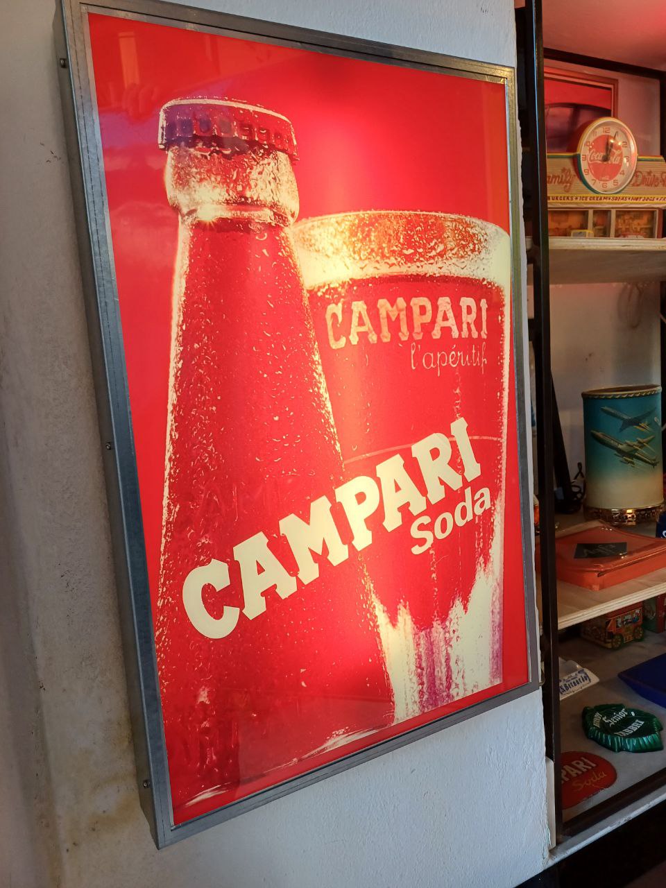 Vetrofania luminosa originale Campari Soda