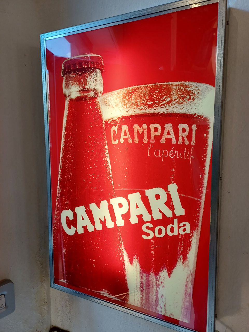 Vetrofania luminosa originale Campari Soda