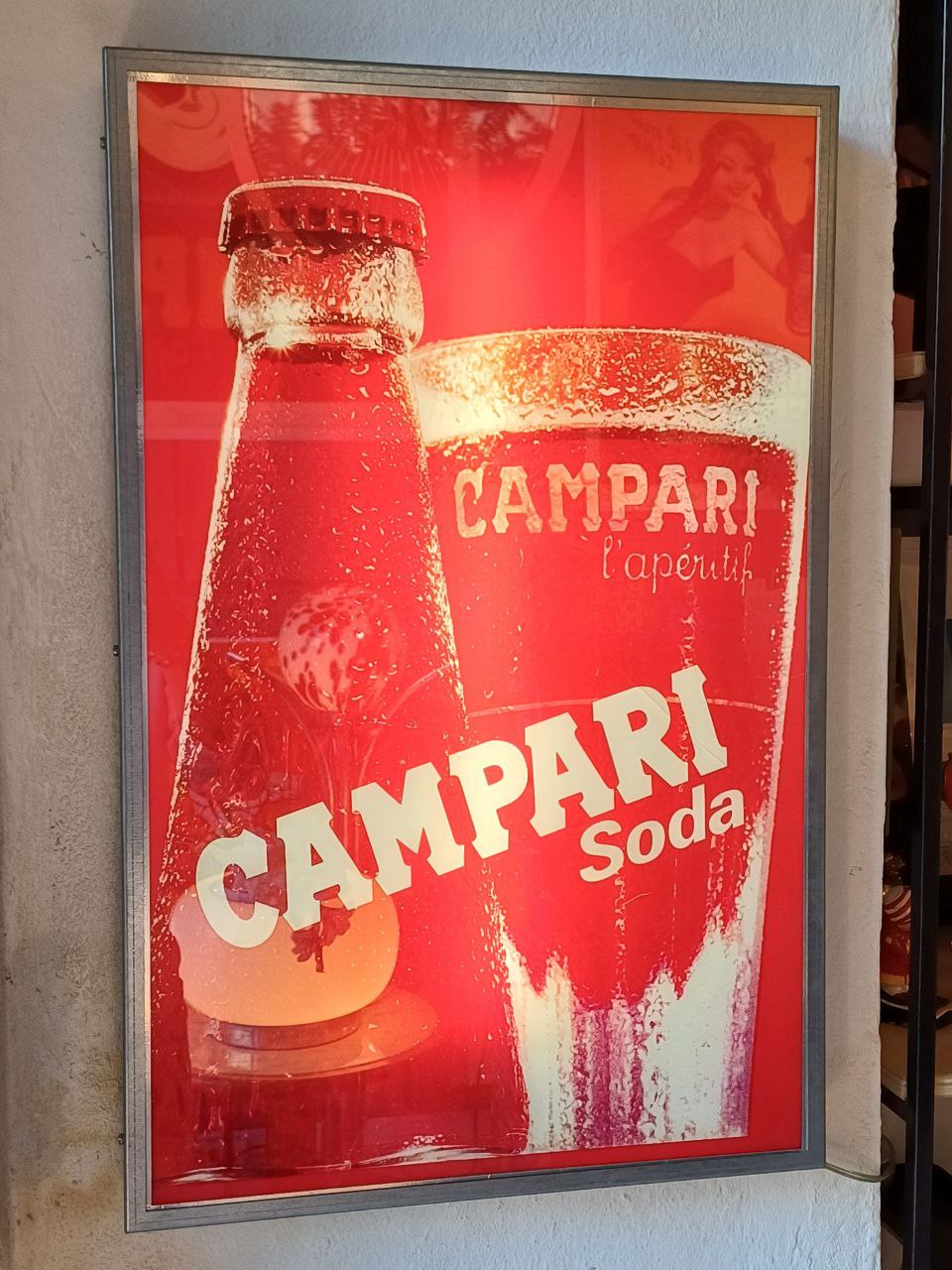 Vetrofania luminosa originale Campari Soda