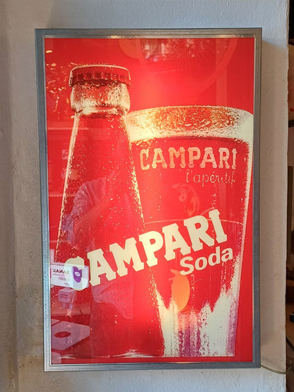 Vetrofania luminosa originale Campari Soda